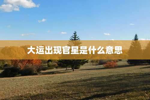 大运出现官星是什么意思
