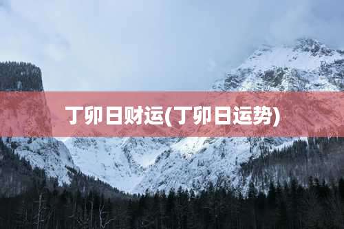 丁卯日财运(丁卯日运势)