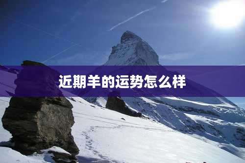 近期羊的运势怎么样