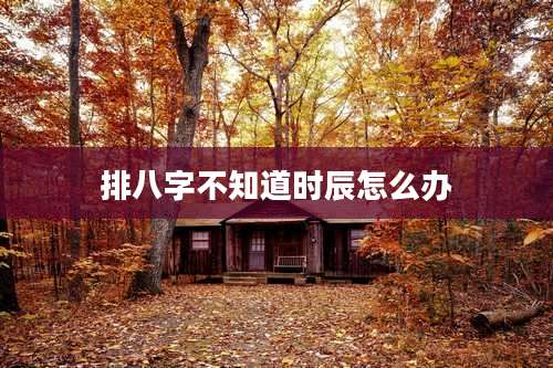 排八字不知道时辰怎么办