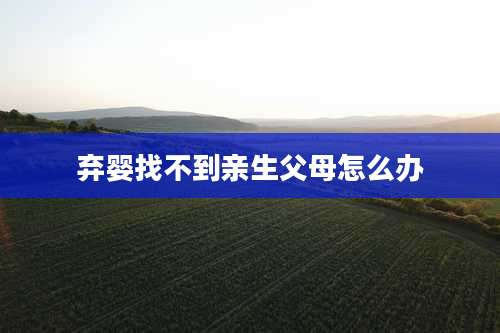 弃婴找不到亲生父母怎么办