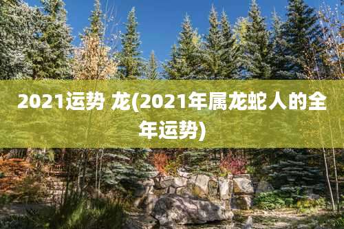 2021运势 龙(2021年属龙蛇人的全年运势)