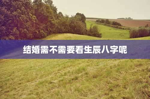 结婚需不需要看生辰八字呢