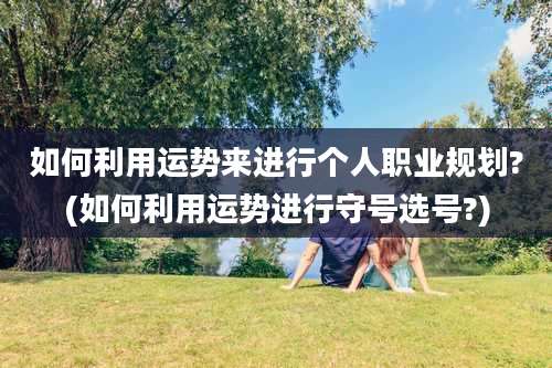 如何利用运势来进行个人职业规划?(如何利用运势进行守号选号?)