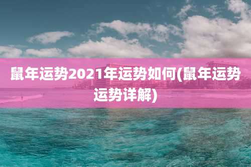 鼠年运势2021年运势如何(鼠年运势运势详解)