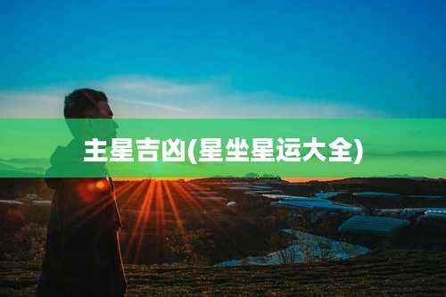 主星吉凶(星坐星运大全)