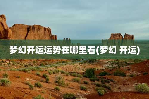 梦幻开运运势在哪里看(梦幻 开运)