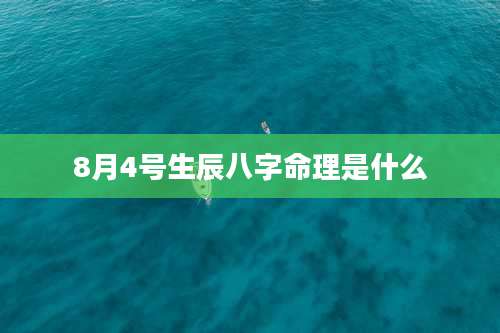 8月4号生辰八字命理是什么