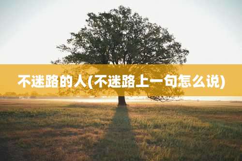 不迷路的人(不迷路上一句怎么说)