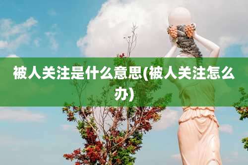 被人关注是什么意思(被人关注怎么办)