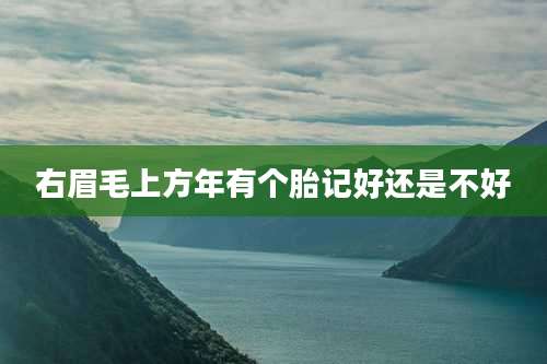 右眉毛上方年有个胎记好还是不好