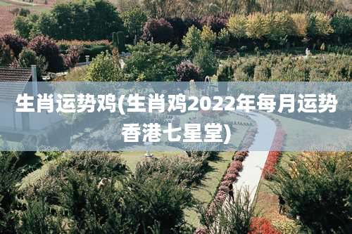 生肖运势鸡(生肖鸡2022年每月运势香港七星堂)