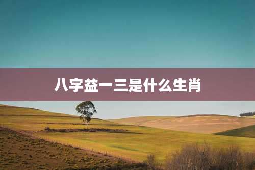 八字益一三是什么生肖