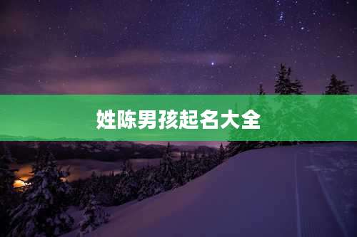 姓陈男孩起名大全