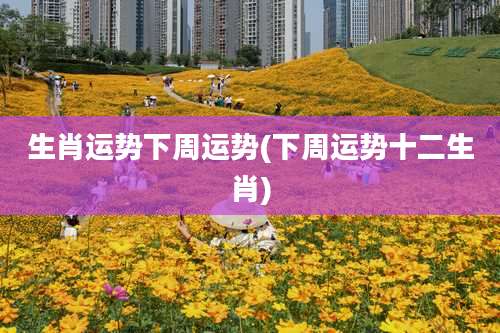 生肖运势下周运势(下周运势十二生肖)