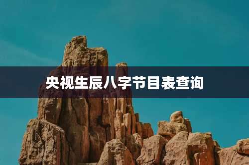 央视生辰八字节目表查询