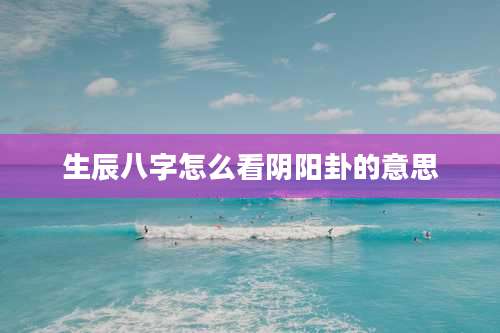 生辰八字怎么看阴阳卦的意思