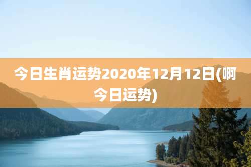 今日生肖运势2020年12月12日(啊今日运势)