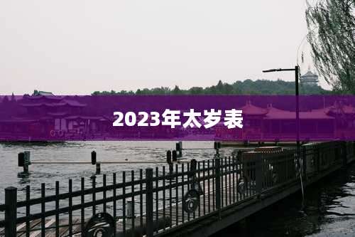 2023年太岁表
