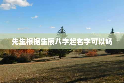 先生根据生辰八字起名字可以吗