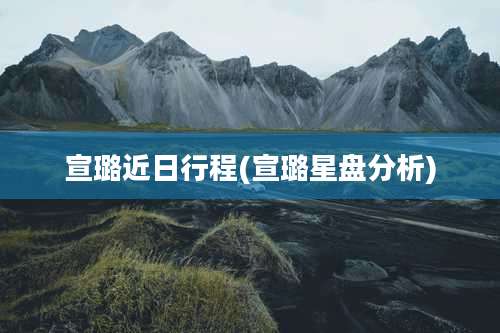 宣璐近日行程(宣璐星盘分析)