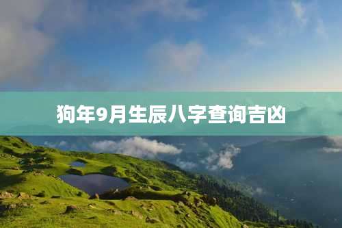 狗年9月生辰八字查询吉凶