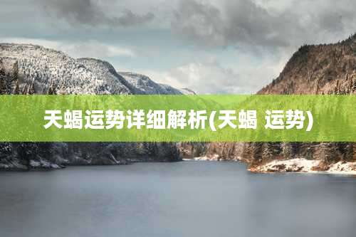 天蝎运势详细解析(天蝎 运势)