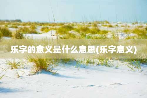 乐字的意义是什么意思(乐字意义)