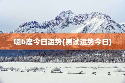 嗯b座今日运势(测试运势今日)