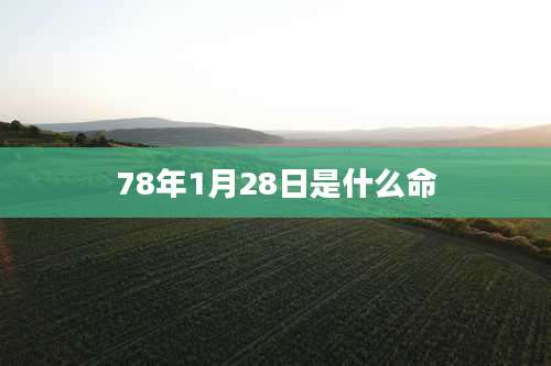 78年1月28日是什么命