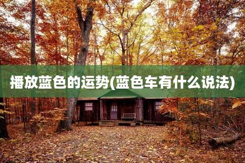 播放蓝色的运势(蓝色车有什么说法)