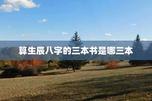 算生辰八字的三本书是哪三本