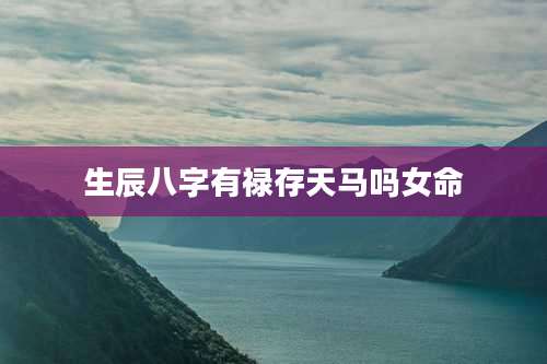 生辰八字有禄存天马吗女命