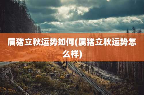 属猪立秋运势如何(属猪立秋运势怎么样)