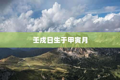 壬戌日生于甲寅月