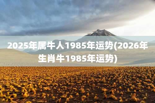 2025年属牛人1985年运势(2026年生肖牛1985年运势)
