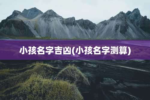 小孩名字吉凶(小孩名字测算)