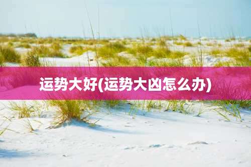 运势大好(运势大凶怎么办)