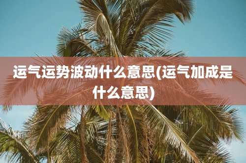 运气运势波动什么意思(运气加成是什么意思)