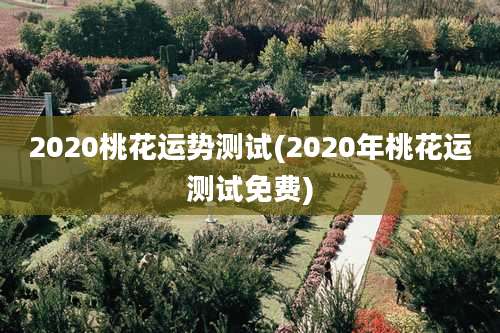 2020桃花运势测试(2020年桃花运测试免费)