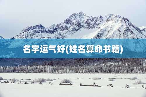 名字运气好(姓名算命书籍)