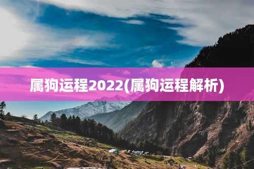属狗运程2022(属狗运程解析)