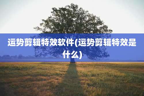 运势剪辑特效软件(运势剪辑特效是什么)