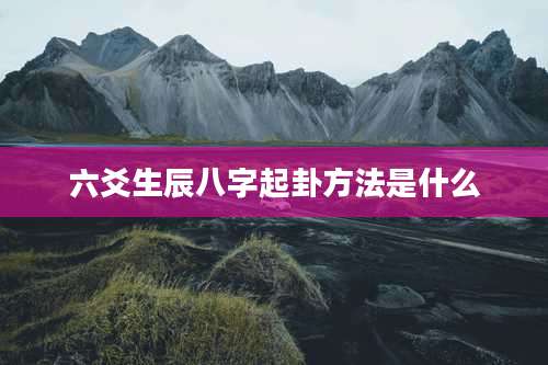 六爻生辰八字起卦方法是什么