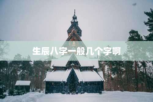 生辰八字一般几个字啊