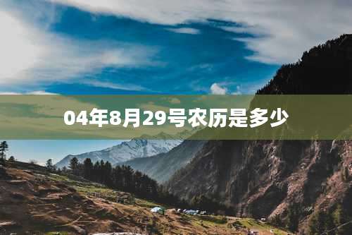 04年8月29号农历是多少