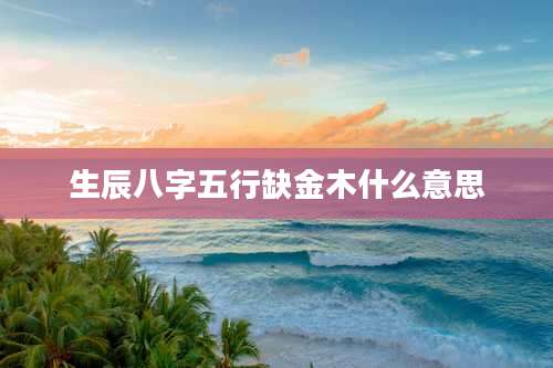 生辰八字五行缺金木什么意思