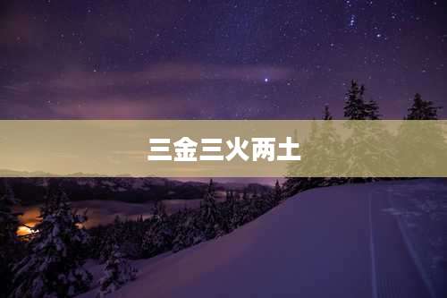 三金三火两土