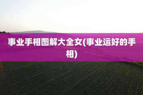 事业手相图解大全女(事业运好的手相)