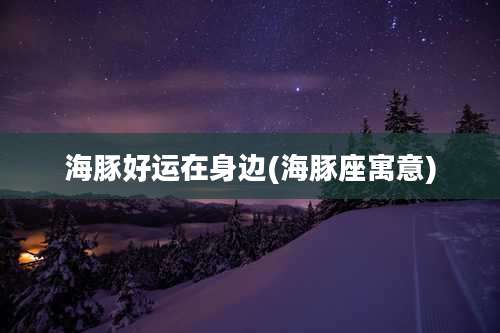 海豚好运在身边(海豚座寓意)